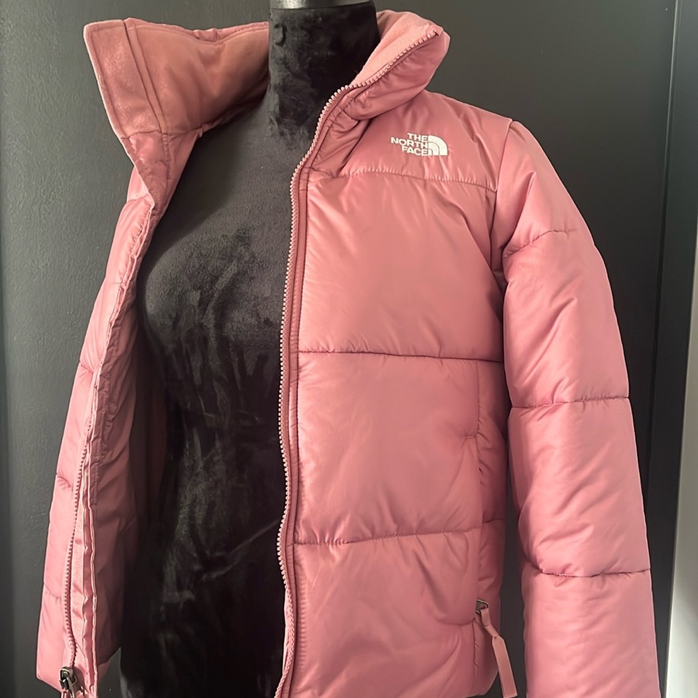 The NorthFace Retro Nuptse pink puffer coat
